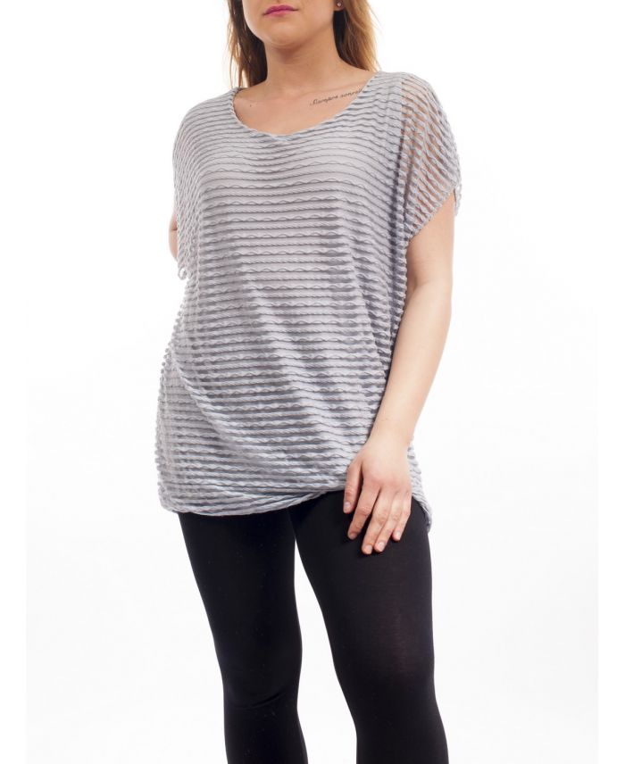 GRANDE TAILLE T-SHIRT GT1079 GRIS - www.grossiste-pret-a ...