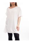 PLUS SIZE TUNIC SLEEVES LACE GT1031 WHITE