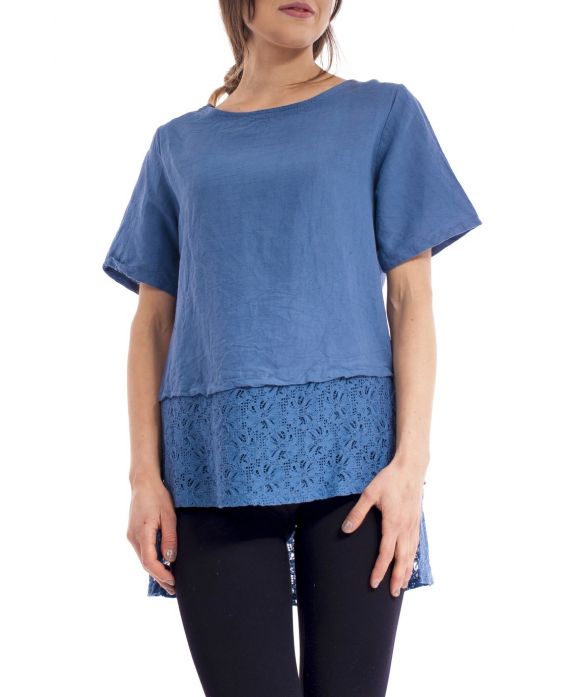 TUNIEK IN LINNEN S9182 BLAUW