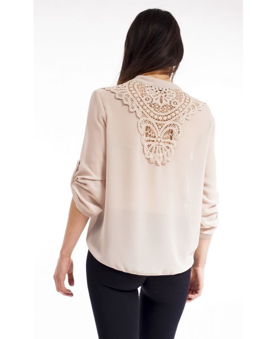 CAMISETA de ENCAJE con ESPALDA S9170 BEIGE