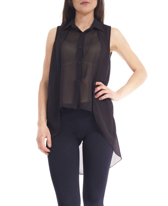 ASYMMETRIC SHIRT S9178 BLACK