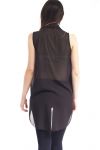 BLUSE ASYMMETRISCHE S9178 SCHWARZ