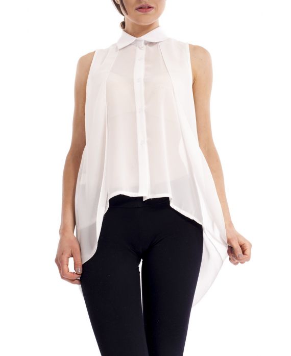 BLUSE ASYMMETRISCHE S9178 WEIß