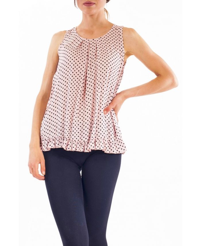 TOP A POIS S9293 BLANC - grossiste-pret-a-porter.com