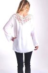 BLUSA DE ENCAJE CON ESPALDA 4005 BLANCO