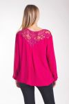 BLOUSE BACK LACE 4005 BORDEAUX