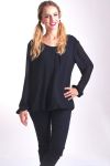 BLUSA DE ENCAJE CON ESPALDA 4005 NEGRO