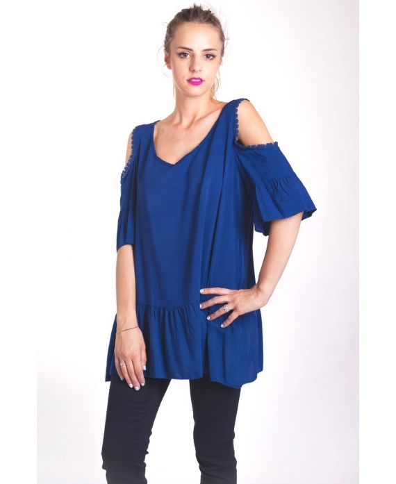 TUNIC SHOULDERS DENUDEES 4034 BLUE