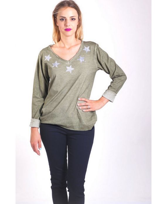 T-SHIRT STELLE 4033 VERDE MILITARE