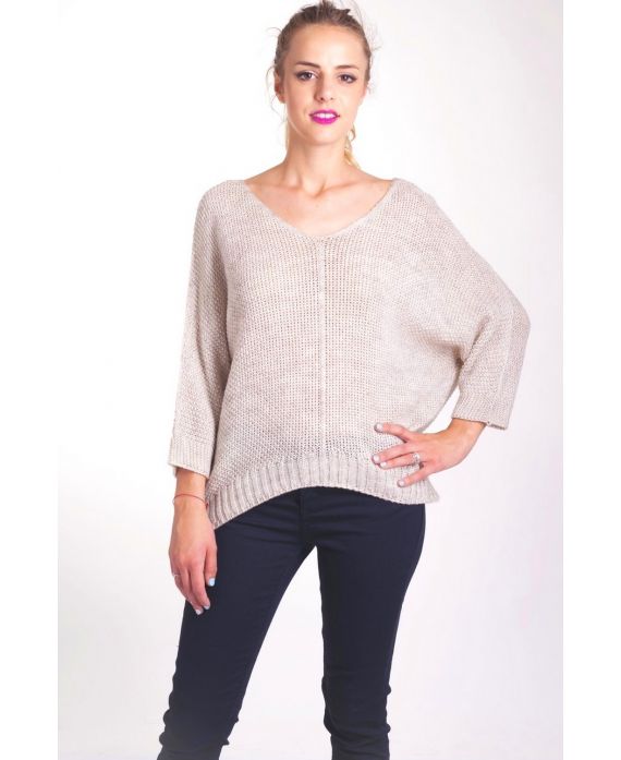 MOHAIR PULLOVER LUREX 4036 BEIGE