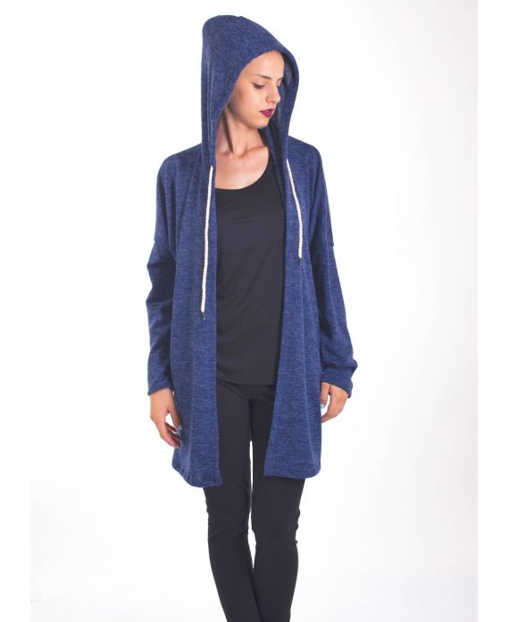 HOODED SWEATJACKET 4017 BLUE