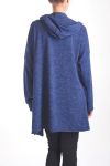 CON CAPPUCCIO SWEATJACKET 4017 BLU