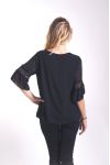 BLOUSE MOUWEN LACE 4000 ZWART