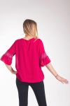 BLUSA CON MANGAS DE ENCAJE DE 4000 BURDEOS