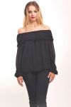 BLOUSE SHOULDERS DENUDEES 4003 BLACK