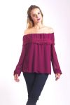 BLOUSE SHOULDERS DENUDEES 4003 BORDEAUX