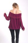 BLOUSE EPAULES DENUDEES 4003 BORDEAUX