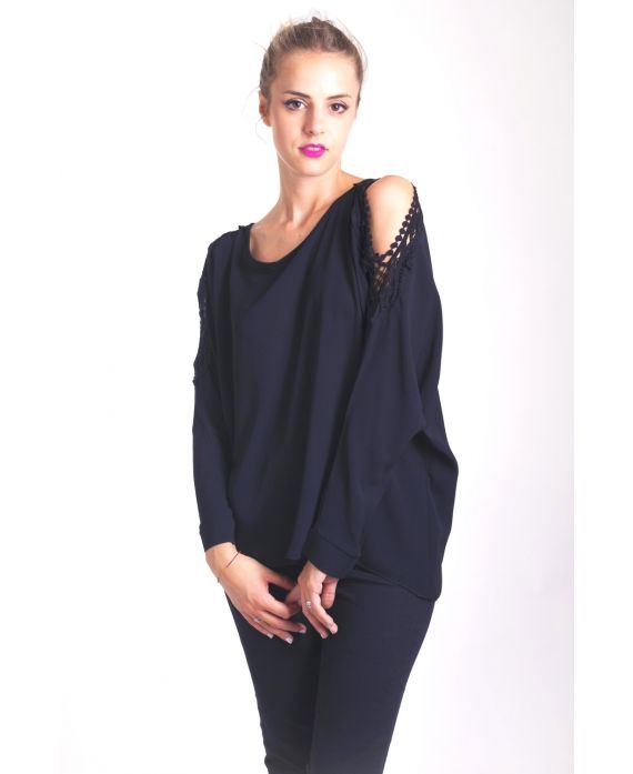 BLOUSE SCHOUDERS DENUDEES 4042 ZWART