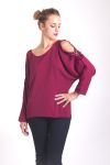 BLUSA DE HOMBROS DENUDEES 4042 BURDEOS