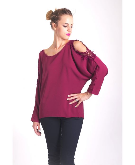 BLOUSE SCHOUDERS DENUDEES 4042 BORDEAUX