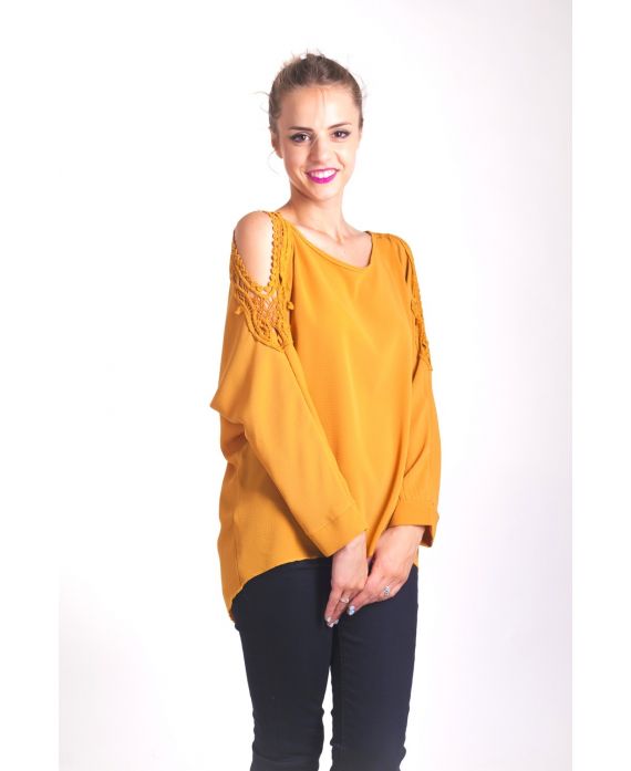 BLOUSE SHOULDERS DENUDEES 4042 MUSTARD