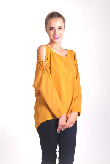 BLOUSE SHOULDERS DENUDEES 4042 MUSTARD