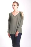 BLOUSE SCHOUDERS DENUDEES 4042 MILITAIRE GROEN