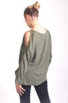 BLOUSE EPAULES DENUDEES 4042 VERT MILITAIRE