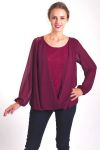 BLOUSE DRAPEE LACE 4043 BORDEAUX