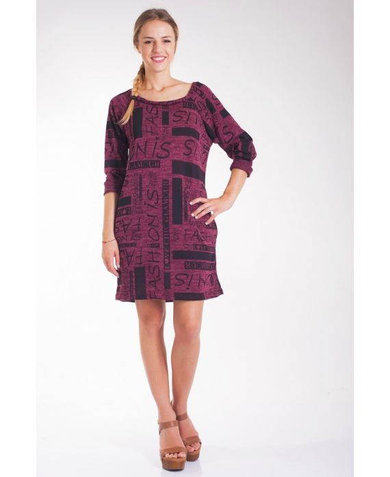 DRESS WRITE-4044 M BORDEAUX