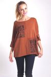 T-SHIRT FLOCAGE 4046 CAMEL