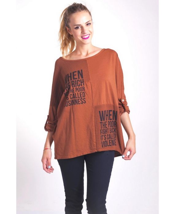 T-SHIRT FLOCKING 4046 CAMEL