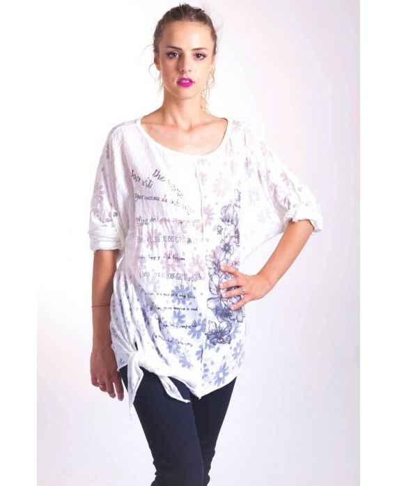 T-SHIRT MIX DI CONTENUTI 4047 BIANCO