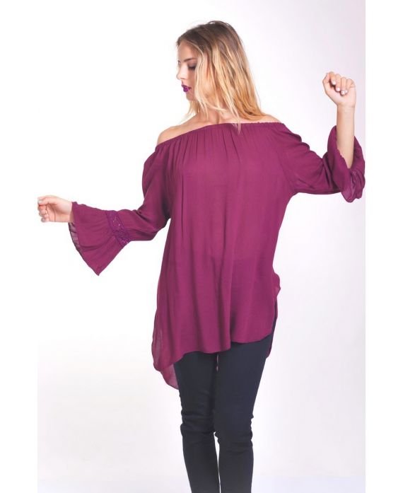 TUNIC SHOULDERS DENUDEES 4049 BORDEAUX