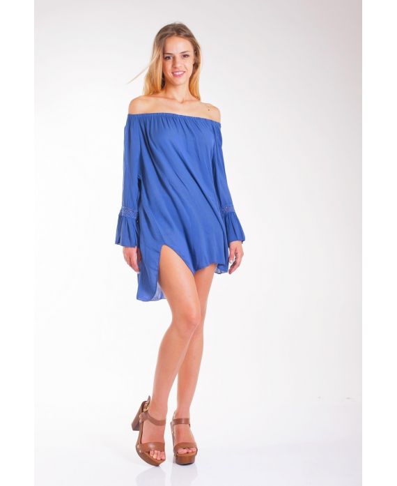 TUNIC SHOULDERS DENUDEES 4049 BLUE