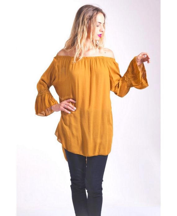 TUNIC SHOULDERS DENUDEES 4049 MUSTARD