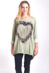 T-SHIRT HEART 4052 MILITARY GREEN