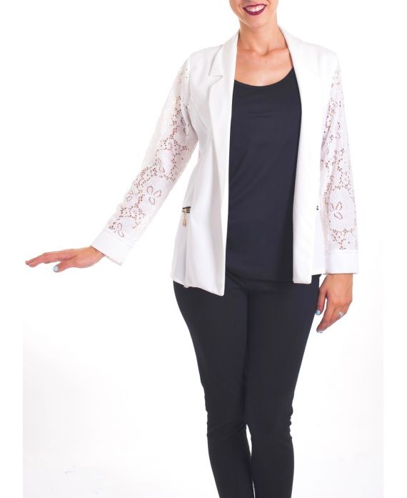 GIACCA BLAZER IN PIZZO 4055 BIANCO