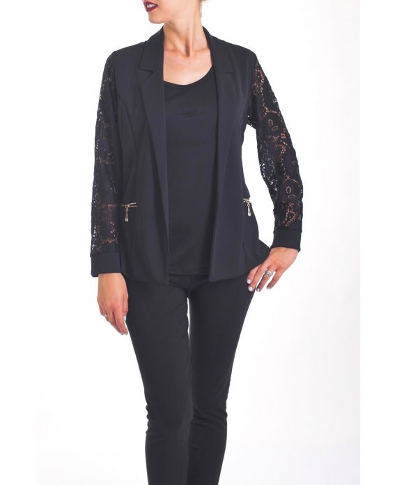 GIACCA BLAZER IN PIZZO 4055 NERO