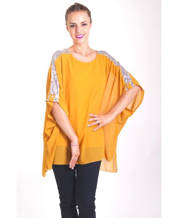 TUNIC SEQUINS 4057 MUSTARD