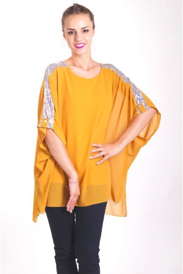 TUNIC SEQUINS 4057 MUSTARD