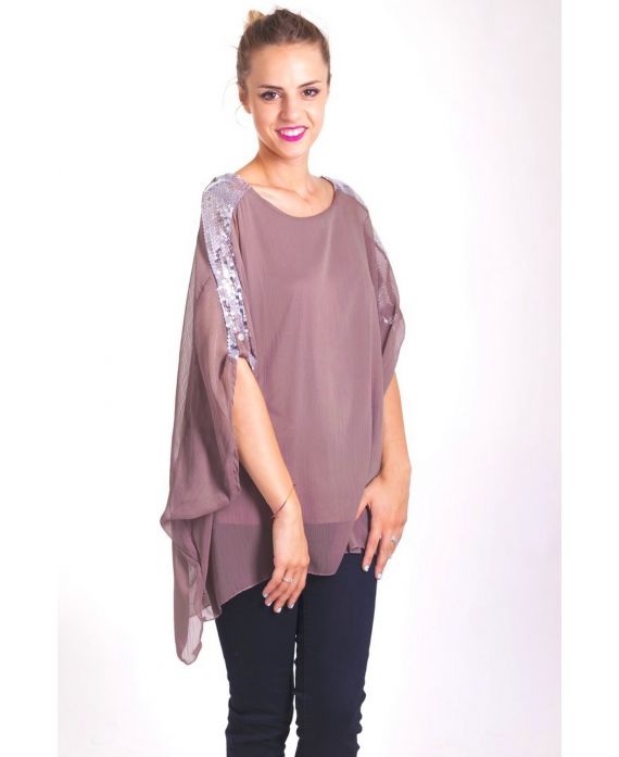 TUNIC SEQUINS 4057 TAUPE