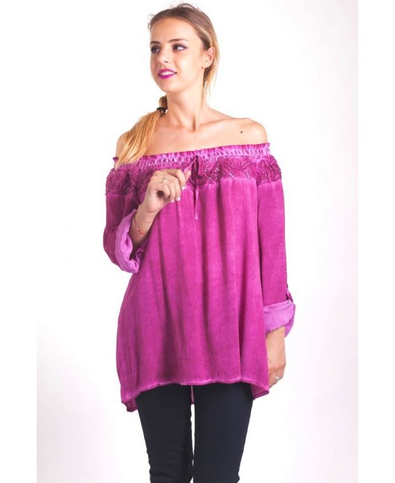 TUNIC SHOULDERS DENUDEES 4059 BORDEAUX