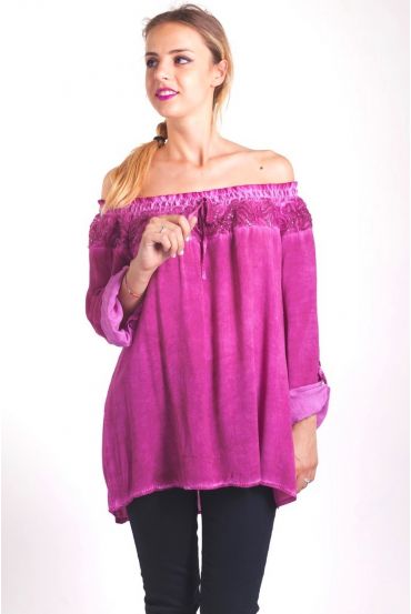 TUNIC SHOULDERS DENUDEES 4059 BORDEAUX