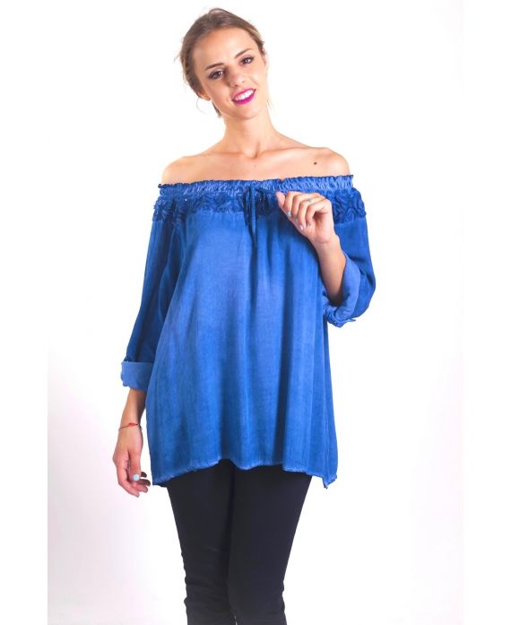 TUNIC SHOULDERS DENUDEES 4059 BLUE