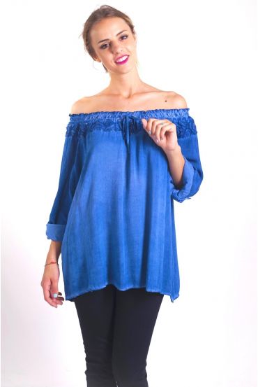 TUNIC SHOULDERS DENUDEES 4059 BLUE