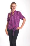 BLOUSE HAS TIE 4061 FUSHIA