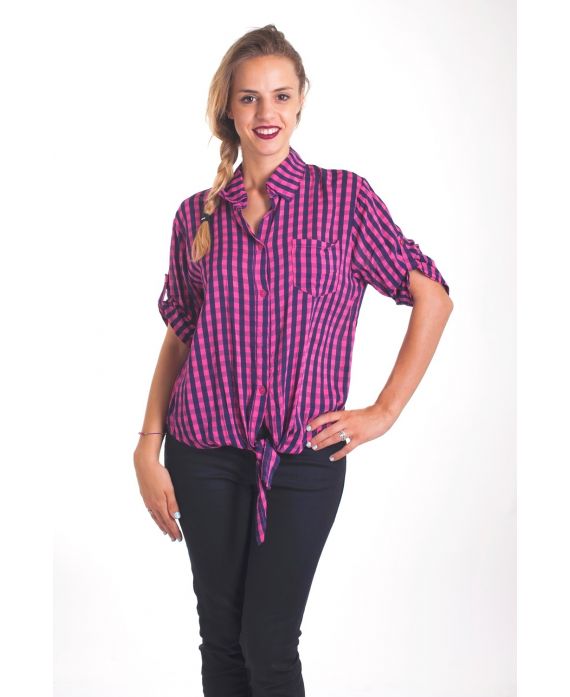 BLOUSE HAS TIE 4061 FUSHIA