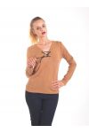 MAGLIA CON PIZZO-UP 4065 CAMMELLO