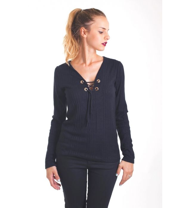 PULL A LACETS 4065 NOIR